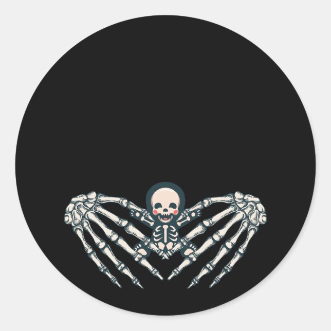 Skeleton Baby Pregnant Xray Skeleton baby Mom Hall Classic Round Sticker (Front)