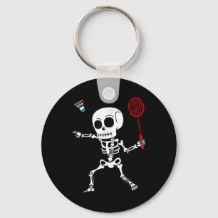 Skeleton Badminton Halloween Smash Shuttle Easy Co Keychain