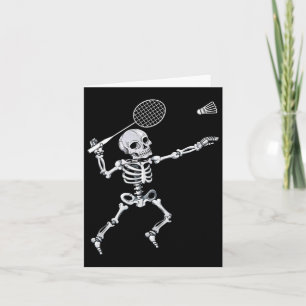 Skeleton Badminton Smash Shuttle Halloween  Card
