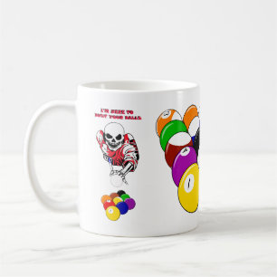 Skeleton Ball buster Pool Billiards original art Coffee Mug