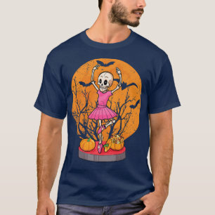 Skeleton Ballerina Ballet Cute Halloween Ballerina T-Shirt