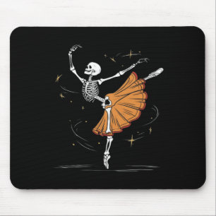 Skeleton Ballerina Ballet Dance Halloween  Mouse Pad