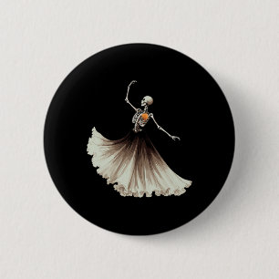 Skeleton Ballerina Ballet Dance Halloween Women Gi 2 Inch Round Button