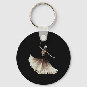 Skeleton Ballerina Ballet Dance Halloween Women Gi Keychain