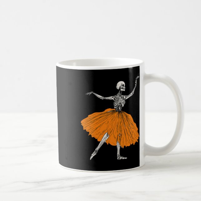 Skeleton Ballerina Dance Tutu Spooky Ballet Dancer Coffee Mug (Right)