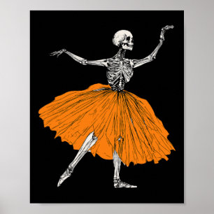 Skeleton Ballerina Dance Tutu Spooky Ballet Dancer Poster