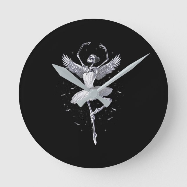 Skeleton Ballerina Round Clock (Front)