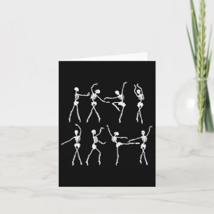 Skeleton Ballerinas Ballet Dance Cute Halloween Co Card