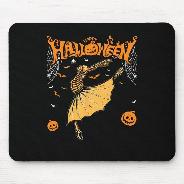 Skeleton Ballerinas Ballet Dance Cute Halloween Co Mouse Pad (Front)