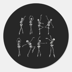 Skeleton Ballerinas Halloween Costume Ballet Girl  Classic Round Sticker