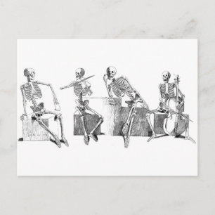 Skeleton band postcard