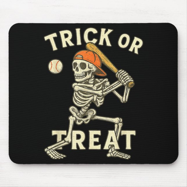 Skeleton Baseball Halloween Costume Funny Men Boys Mouse Pad (Front)