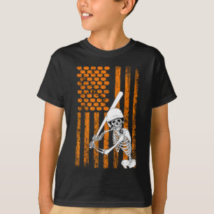 Skeleton Baseball Player Fan Skeleton Halloween Ba T-Shirt