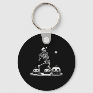 Skeleton Baseball Player Halloween Mens Womens Kid Keychain