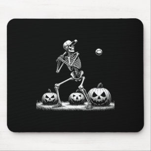 Skeleton Baseball Player Halloween Mens Womens Kid Mouse Pad