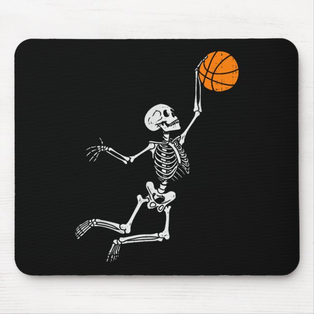 Skeleton Basketball Halloween Costume Mens Boys Te Mouse Pad (Front)