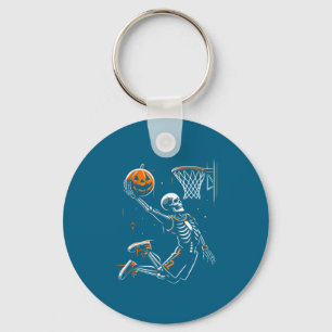 Skeleton basketball player men boys scary for hall keychain