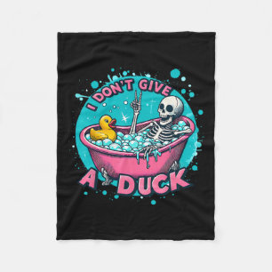 Skeleton Bath Humour Rubber Duck Funny Halloween Fleece Blanket