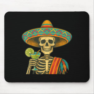 Skeleton beer cinco de mayo fiesta mouse pad