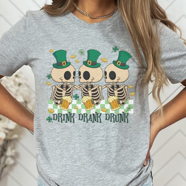 Skeleton Beer St. Patrick's Day, Drink Drank Drunk T-Shirt (Creator Uploaded)
