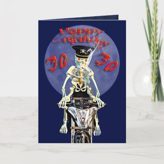 Skeleton biker 30e anniversaire carte (Devant)