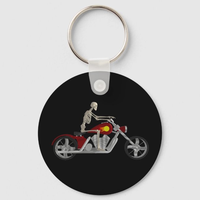 Skeleton Biker / Bike Rider: 3D Model: Keychain (Front)