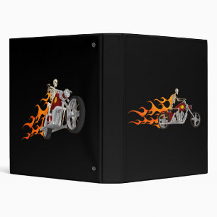 Skeleton Biker & Flames: Custom Binder