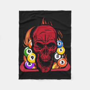 Skeleton Billiard Player Snooker Pool Billiard Rac Fleece Blanket