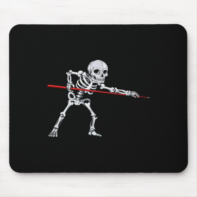 Skeleton Billiards Billiard Pool Snooker Halloween Mouse Pad (Front)