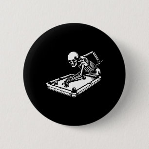 Skeleton Billiards Halloween Pool Snooker Billiard 2 Inch Round Button