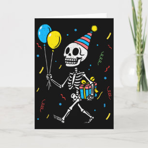 Skeleton Birthday Halloween Costume Boys Teens Gir Card