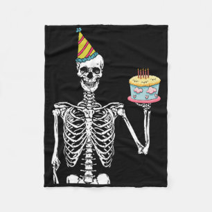 Skeleton Birthday Party Lazy Halloween Costume Fun Fleece Blanket