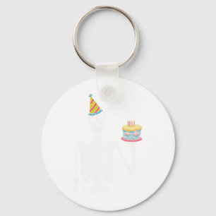 Skeleton Birthday Party Lazy Halloween Costume Fun Keychain