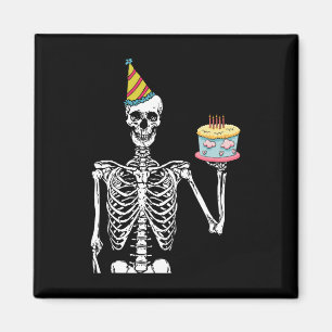 Skeleton Birthday Party Lazy Halloween Costume Fun Magnet