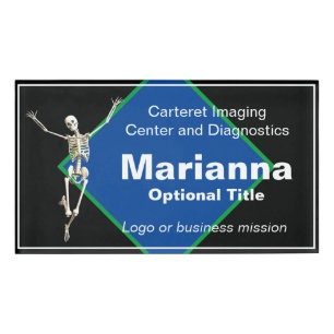 Skeleton Blue and Black Medical Imaging Name Tag
