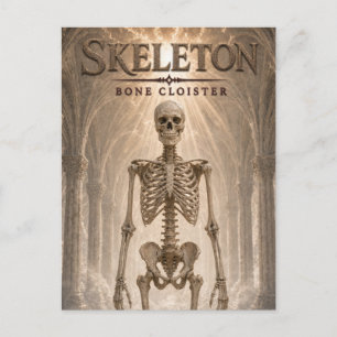 Skeleton Bone Cloister Dark Cinema Postcard