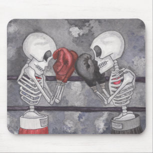 Skeleton Boxing Mousepad Original Watercolor
