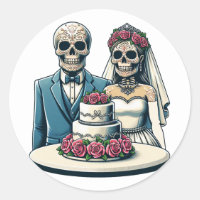 Skeleton Bride And Groom Wedding day of dead Art 