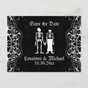 Skeleton Bride & Groom Enregistrer la date Cartes