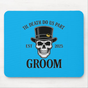 Skeleton Bride Groom Gothic Halloween Wedding Tee Mouse Pad