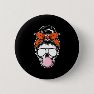 Skeleton Bubble Gum Lazy Halloween Costume Messy B 2 Inch Round Button