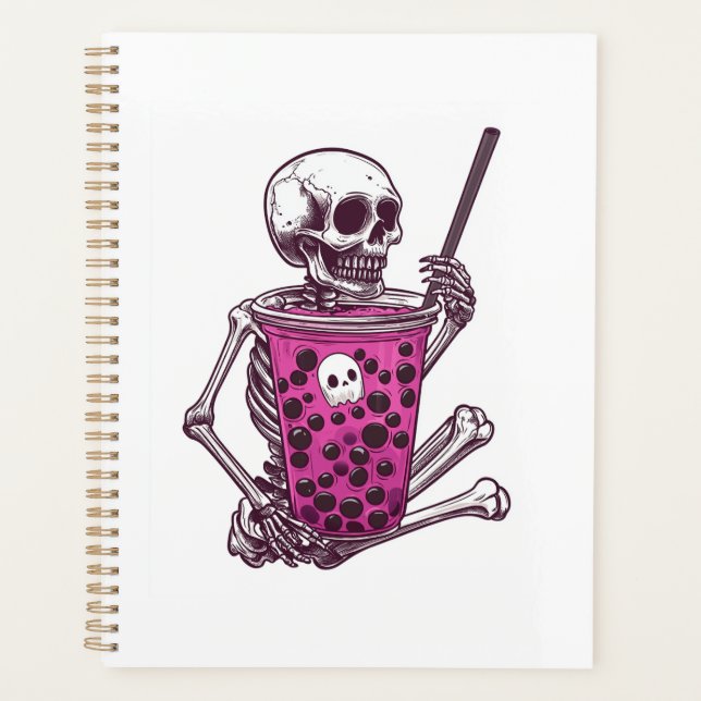  Skeleton Bubble Tea Planner (Front)
