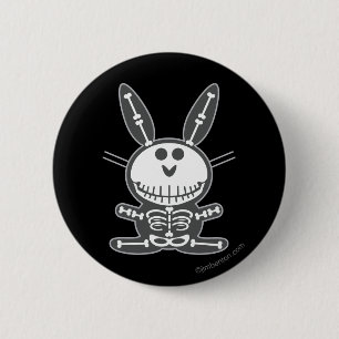Skeleton Bunny 2 Inch Round Button