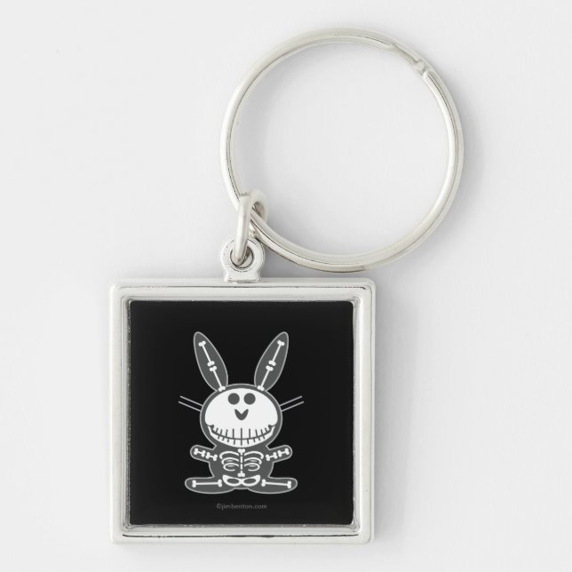 Skeleton Bunny Keychain (Front)