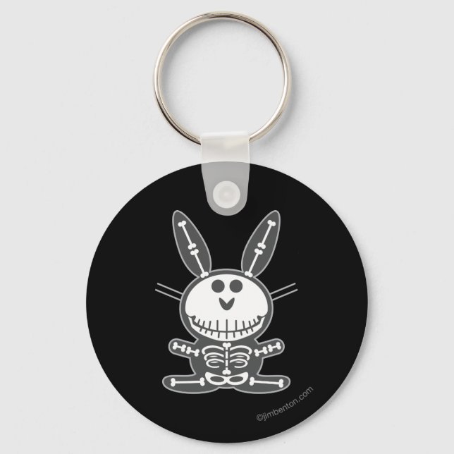 Skeleton Bunny Keychain (Front)