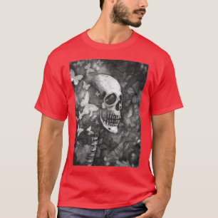 Skeleton Butterflies Dark Art Gothic Fairy Grunge T-Shirt