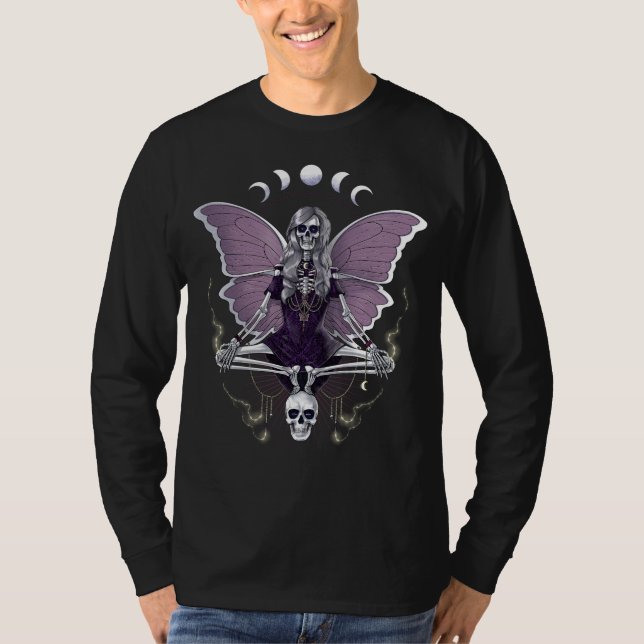 Skeleton Butterfly Goth T-Shirt (Front)