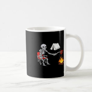 Skeleton Camping Shirt Campfire Hiking Halloween Coffee Mug