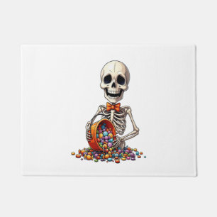 Skeleton Candy Bowl Halloween Doormat