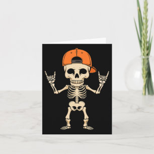 Skeleton Cap Halloween Punk Rock Men Boys Card
